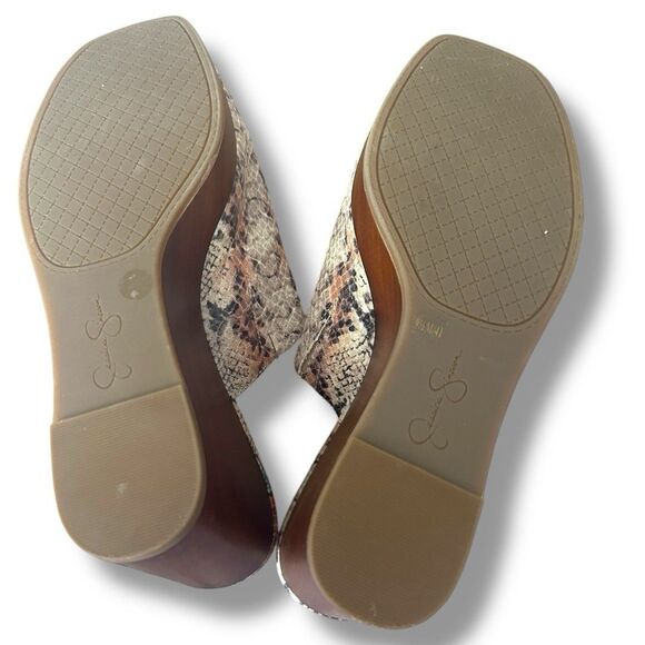 Jessica Simpson Sheyna Snake Print Wedge Slip On Sandals Size 9.5 - Picture 8 of 8